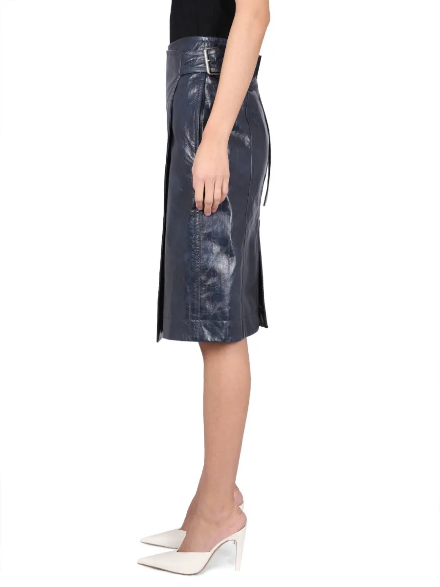 LEATHER MIDI SKIRT sold by Lord & Taylor product image thumbnail 3