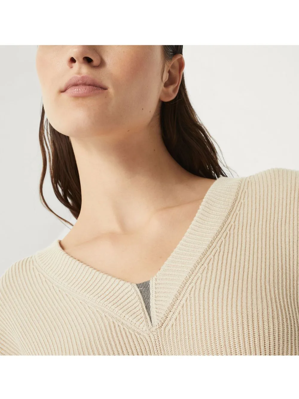 COTTON V-NECKED SWEATER sold by Lord & Taylor product image thumbnail 3