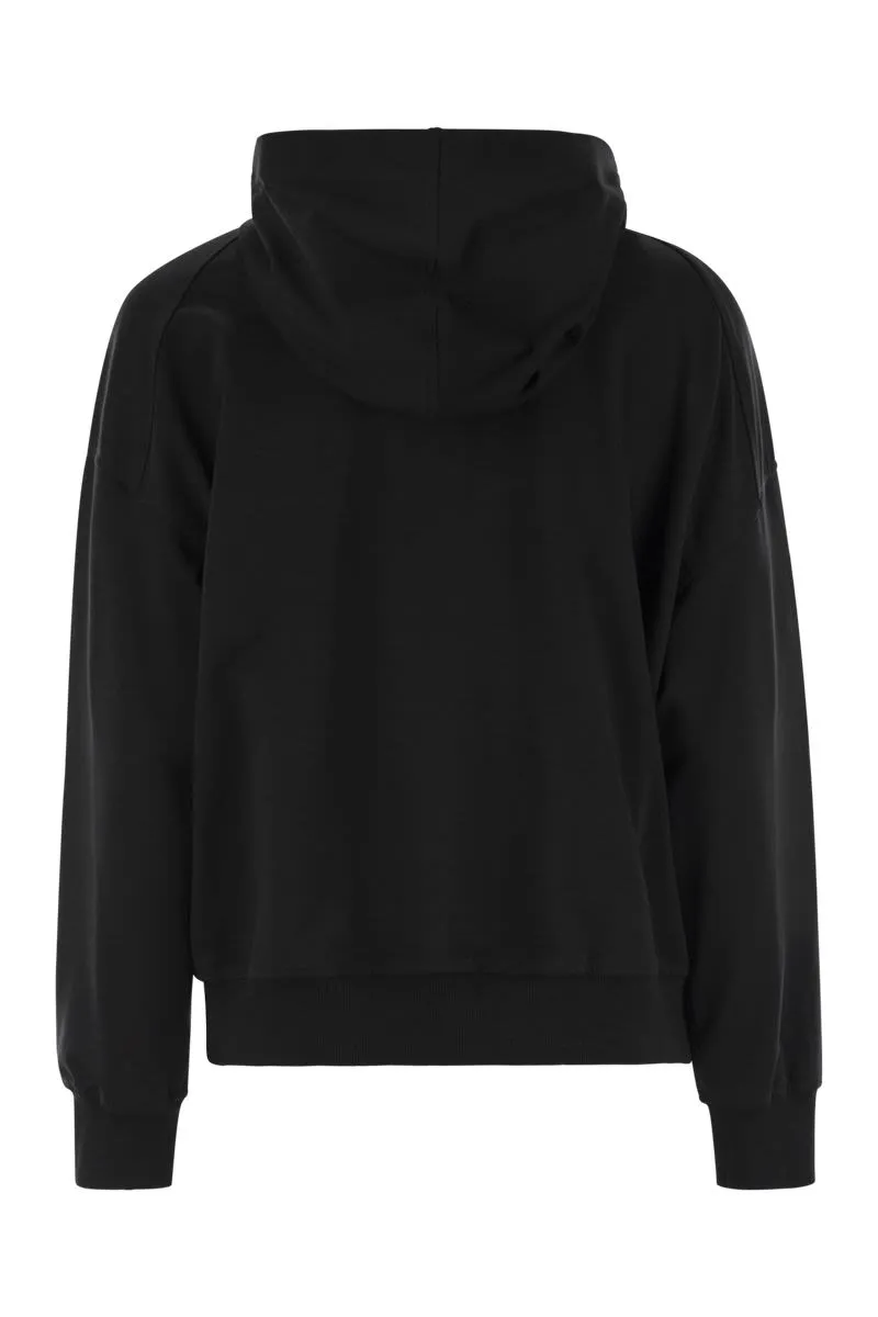LIGHTWEIGHT STRETCH COTTON FLEECE TOPWEAR WITH ZIP, HOOD AND SHINY TRIMS sold by Lord & Taylor product image thumbnail 2