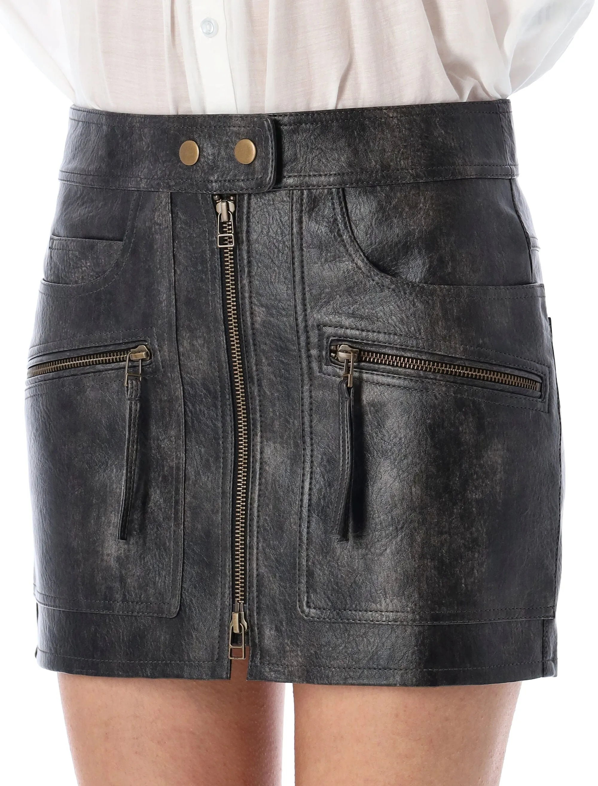 CLAUDINE LEATHER MINI SKIRT sold by Lord & Taylor product image thumbnail 3