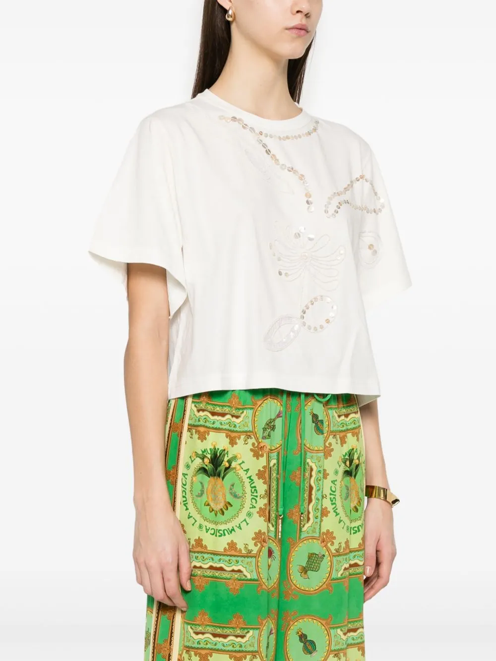 EMBROIDERED COTTON T-SHIRT sold by Lord & Taylor product image thumbnail 4