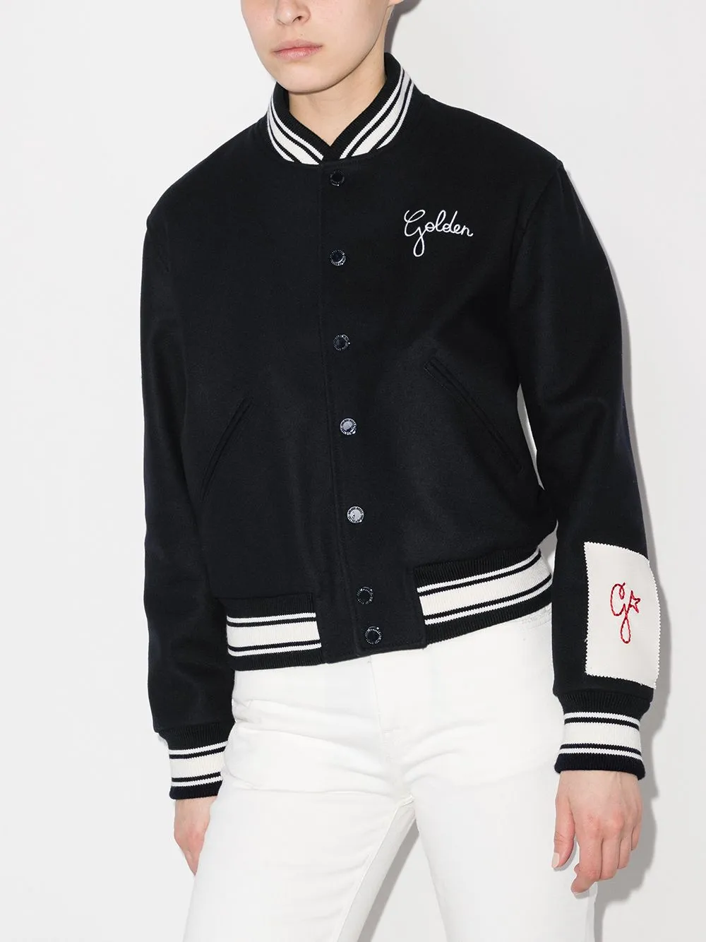 LOGO WOOL BOMBER JACKET sold by Lord & Taylor product image thumbnail 2