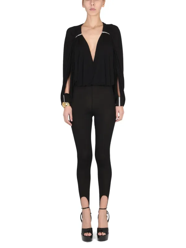 JUMPSUIT WITH OPEN SLEEVES IN CREPE JERSEY sold by Lord & Taylor