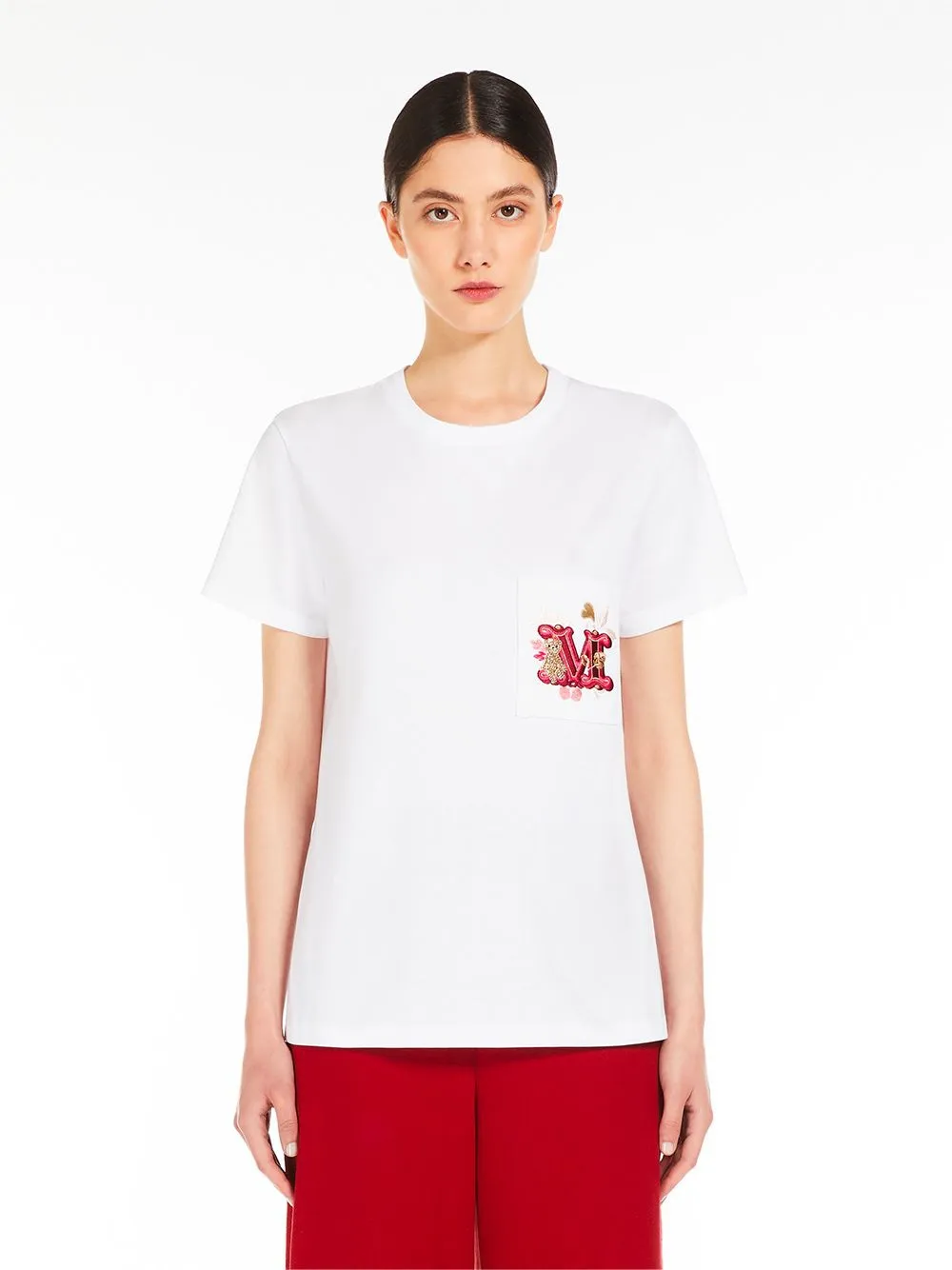 JERSEY T-SHIRT WITH EMBROIDERED POCKET sold by Lord & Taylor product image thumbnail 2