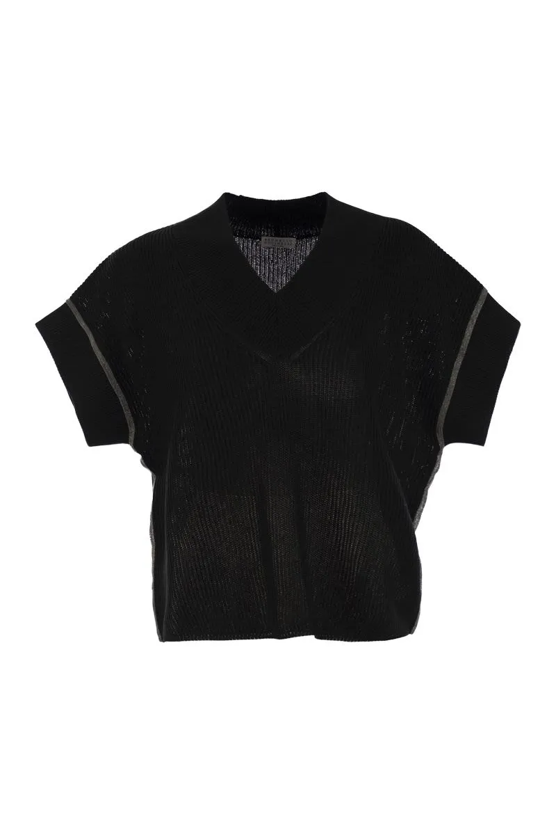 COTTON RIB KNIT T-SHIRT WITH PRECIOUS TRIMS sold by Lord & Taylor