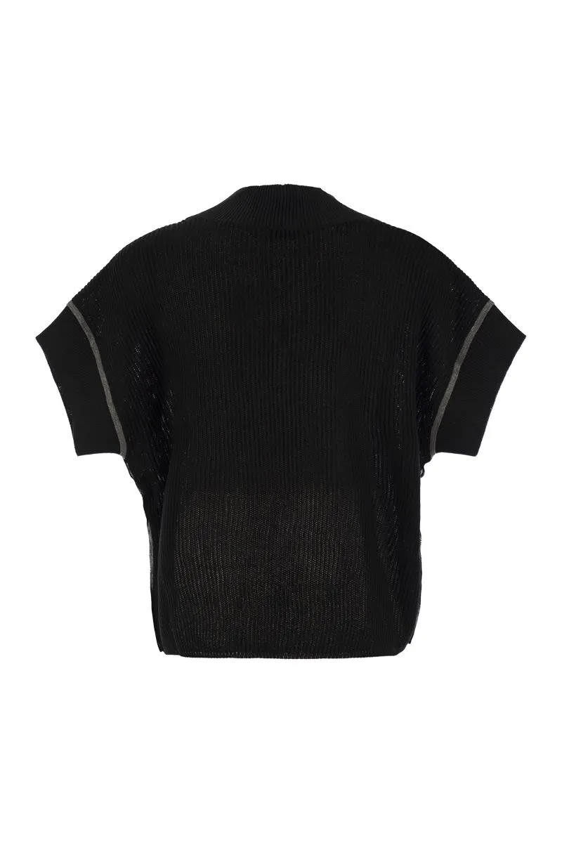 COTTON RIB KNIT T-SHIRT WITH PRECIOUS TRIMS sold by Lord & Taylor product image thumbnail 2