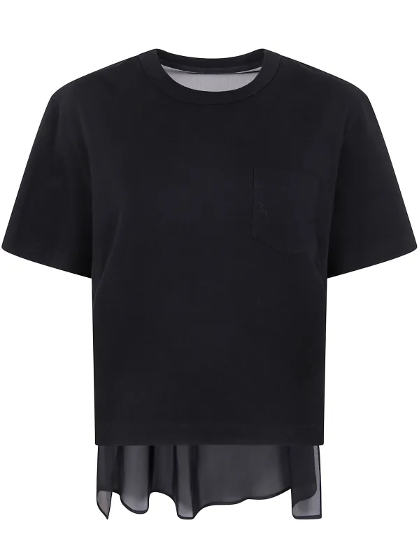 NYLON TWILL MIX COTTON JERSEY T-SHIRT sold by Lord & Taylor