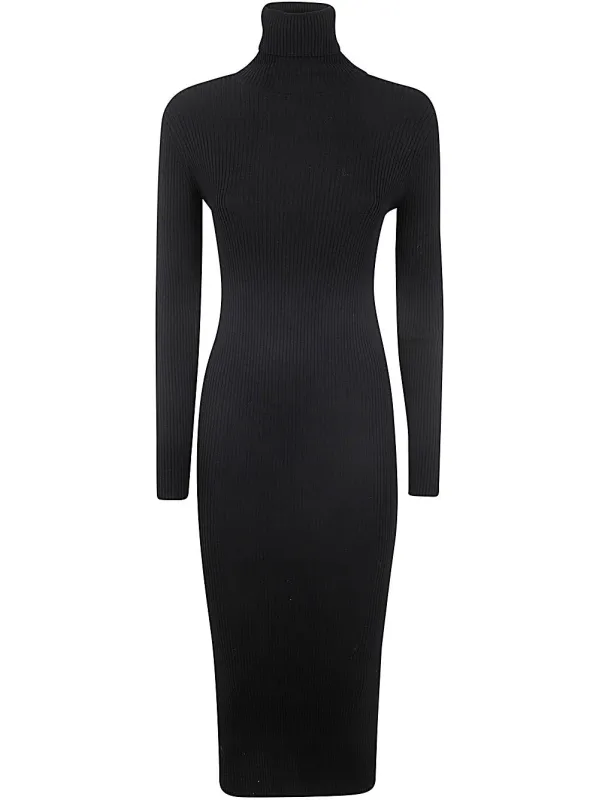 RIBBED TURTLE NECK MIDI DRESS WITH PORTHOLE ON BACK sold by Lord & Taylor