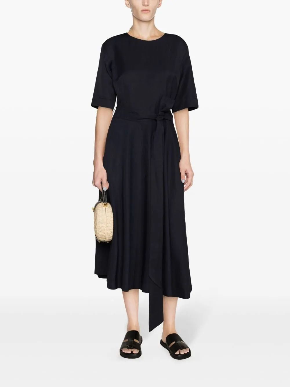 SHORT SLEEVES CREW NECK CHEMISIER DRESS sold by Lord & Taylor product image thumbnail 2