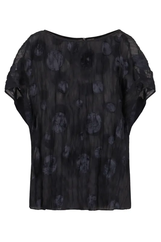 GATHERED JACQUARD BLOUSE sold by Lord & Taylor