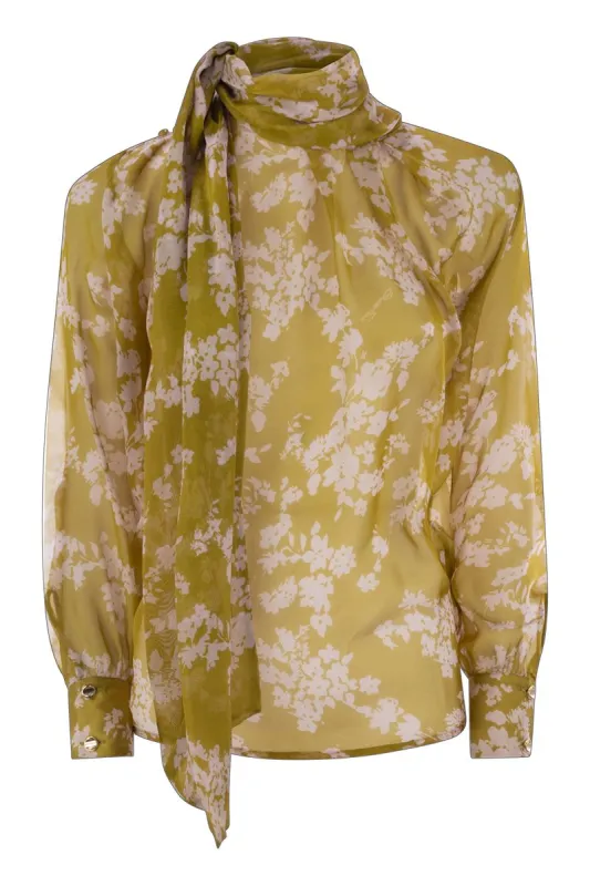 PRINTED SILK VOILE BLOUSE sold by Lord & Taylor