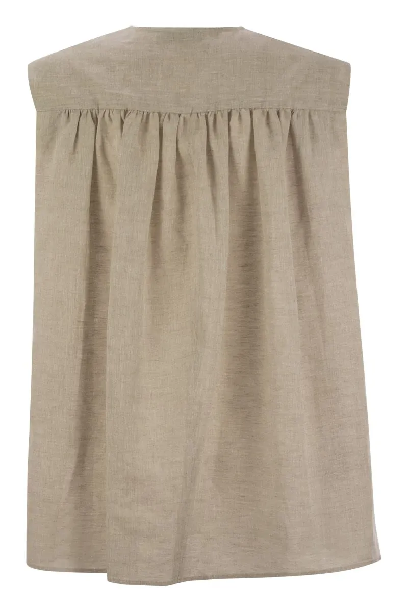 LINEN SLEEVELESS TOP sold by Lord & Taylor product image thumbnail 2