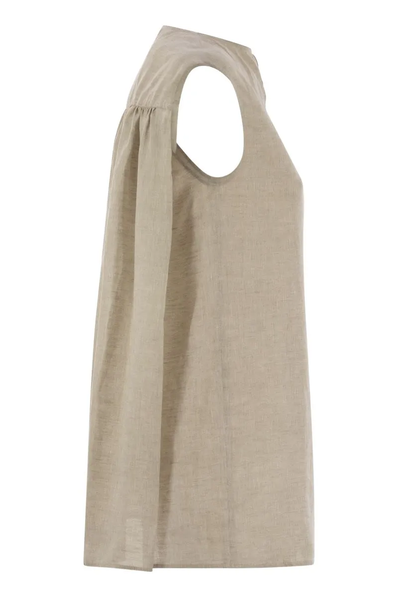 LINEN SLEEVELESS TOP sold by Lord & Taylor product image thumbnail 3