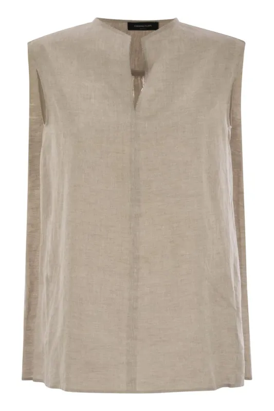 LINEN SLEEVELESS TOP made by Fabiana Filippi