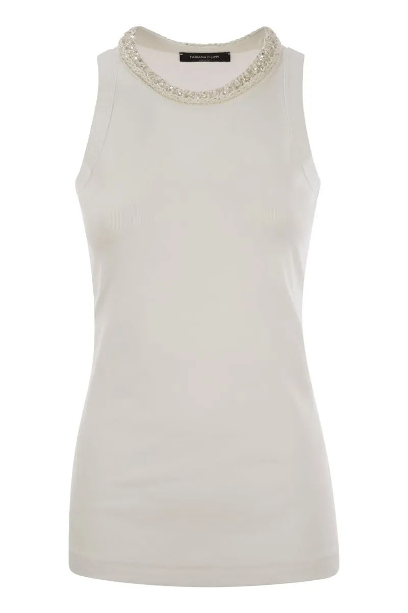 RIBBED JERSEY TANK TOP sold by Lord & Taylor