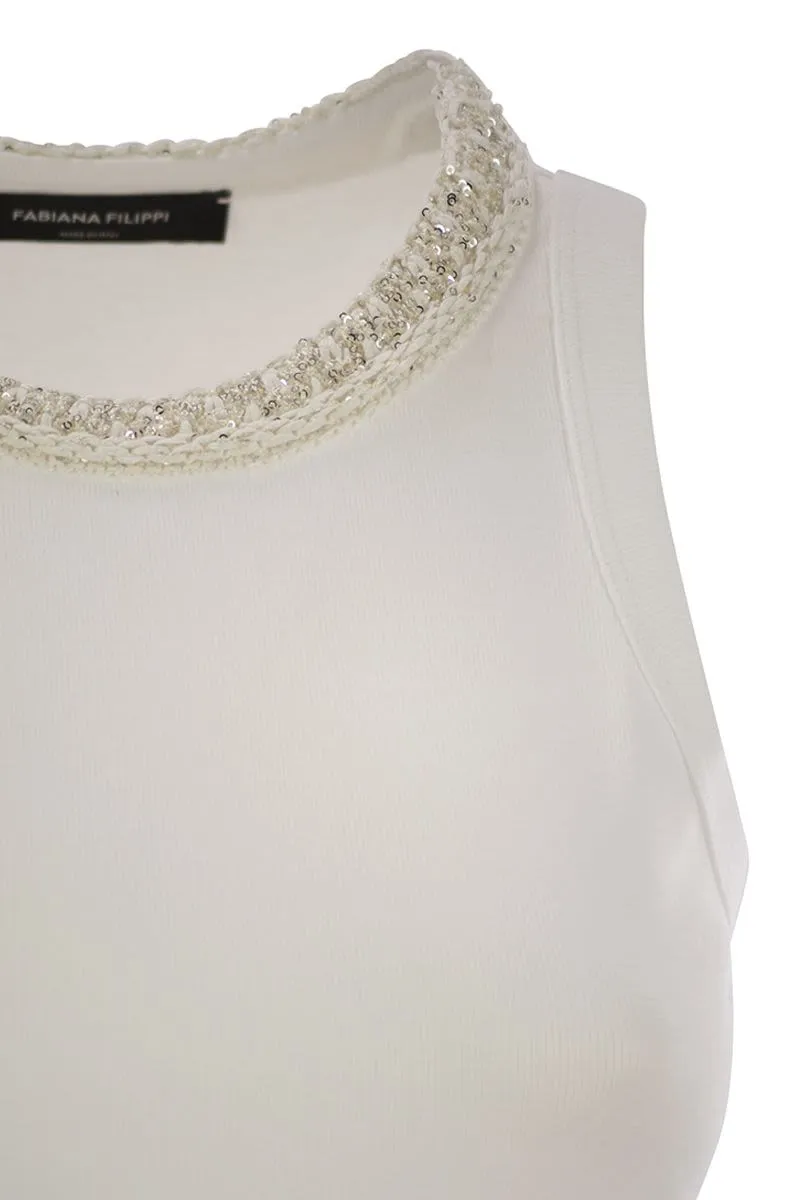 RIBBED JERSEY TANK TOP sold by Lord & Taylor product image thumbnail 4