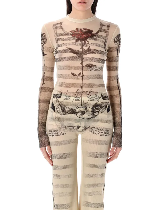 MESH TATOO MARINER TOP sold by Lord & Taylor