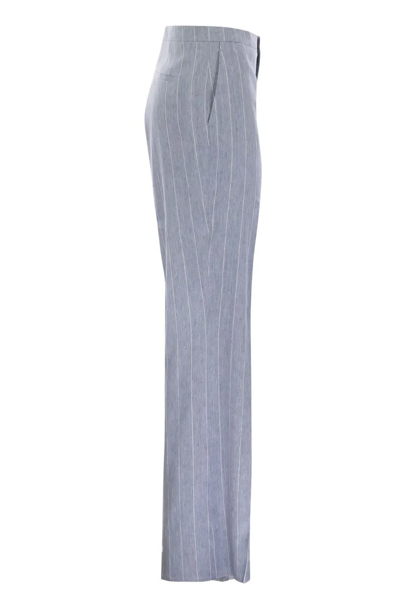 PINSTRIPE TROUSERS IN LINEN AND STRETCH COTTON sold by Lord & Taylor product image thumbnail 3