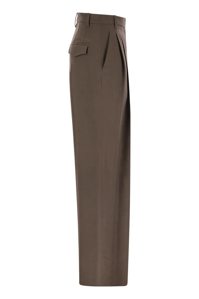 SARTORIAL WIDE TROUSERS IN FLUID VISCOSE AND LINEN TWILL sold by Lord & Taylor product image thumbnail 3
