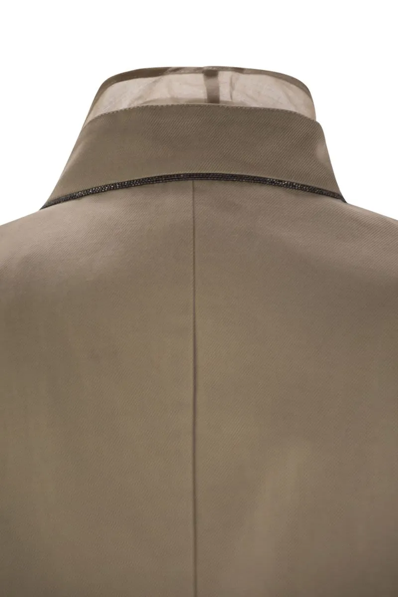 COTTON AND LINEN COVER GILET WITH DETACHABLE ORGANZA INSERT AND NECKLACE sold by Lord & Taylor product image thumbnail 4