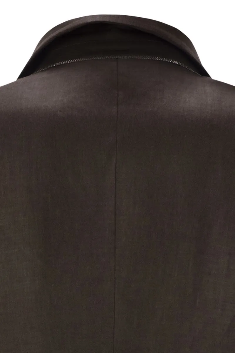 SHINY LINEN TWILL JACKET WITH NECKLACE sold by Lord & Taylor product image thumbnail 4