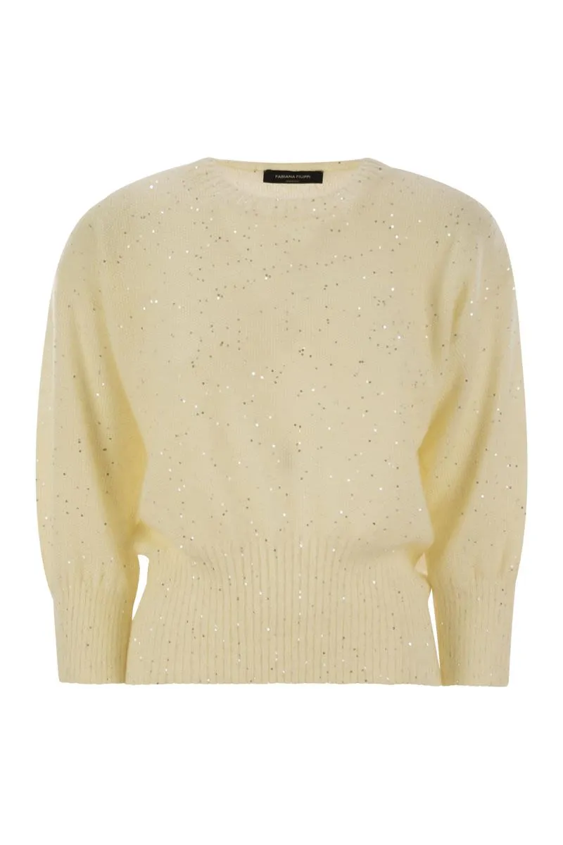 MOHAIR SWEATER WITH MICRO SEQUINS sold by Lord & Taylor