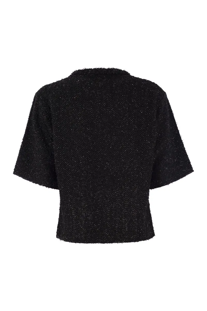 TWEED-EFFECT CREW-NECK T-SHIRT sold by Lord & Taylor product image thumbnail 2
