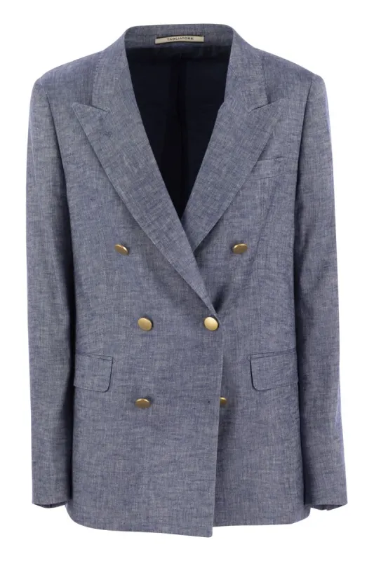 PARIS - LINEN AND VISCOSE DOUBLE-BREASTED BLAZER sold by Lord & Taylor