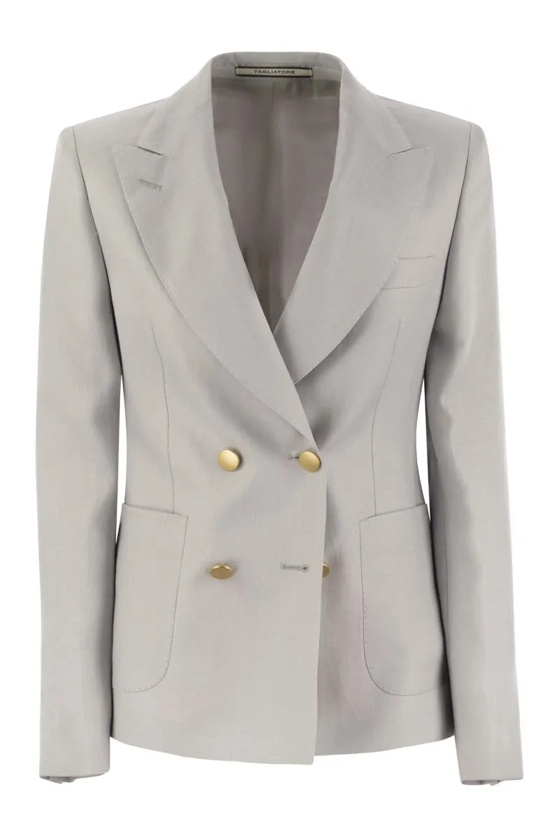 LINEN DOUBLE-BREASTED BLAZER sold by Lord & Taylor