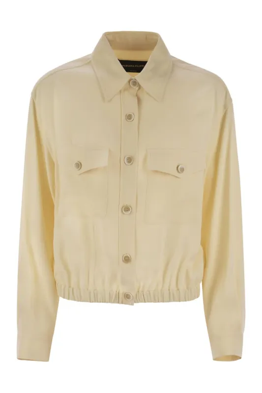 BOMBER JACKET WITH FRONT POCKETS AND DIAMOND THREAD sold by Lord & Taylor