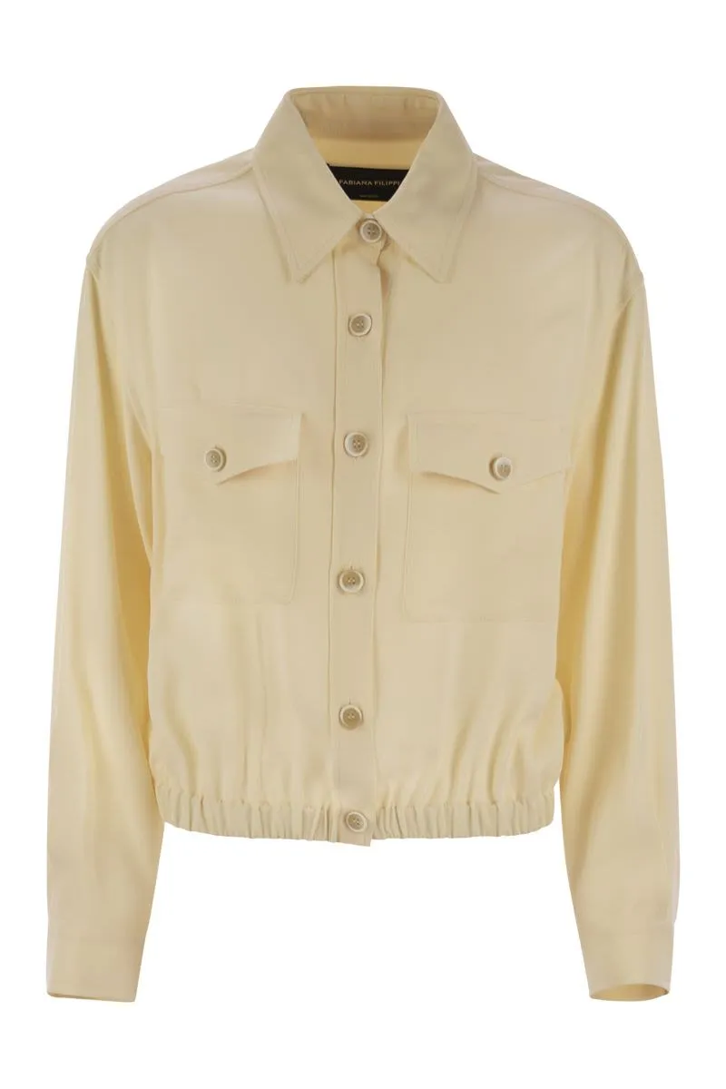 BOMBER JACKET WITH FRONT POCKETS AND DIAMOND THREAD sold by Lord & Taylor