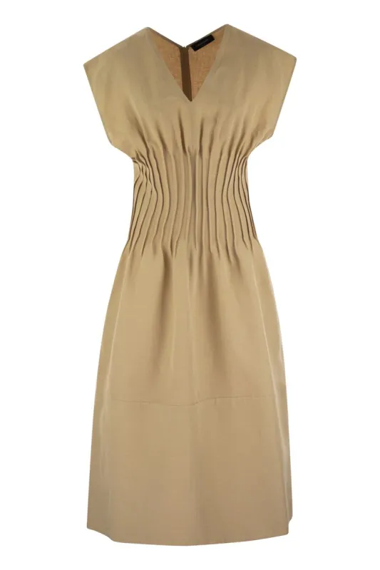 VISCOSE AND LINEN CORSET WAIST DRESS sold by Lord & Taylor