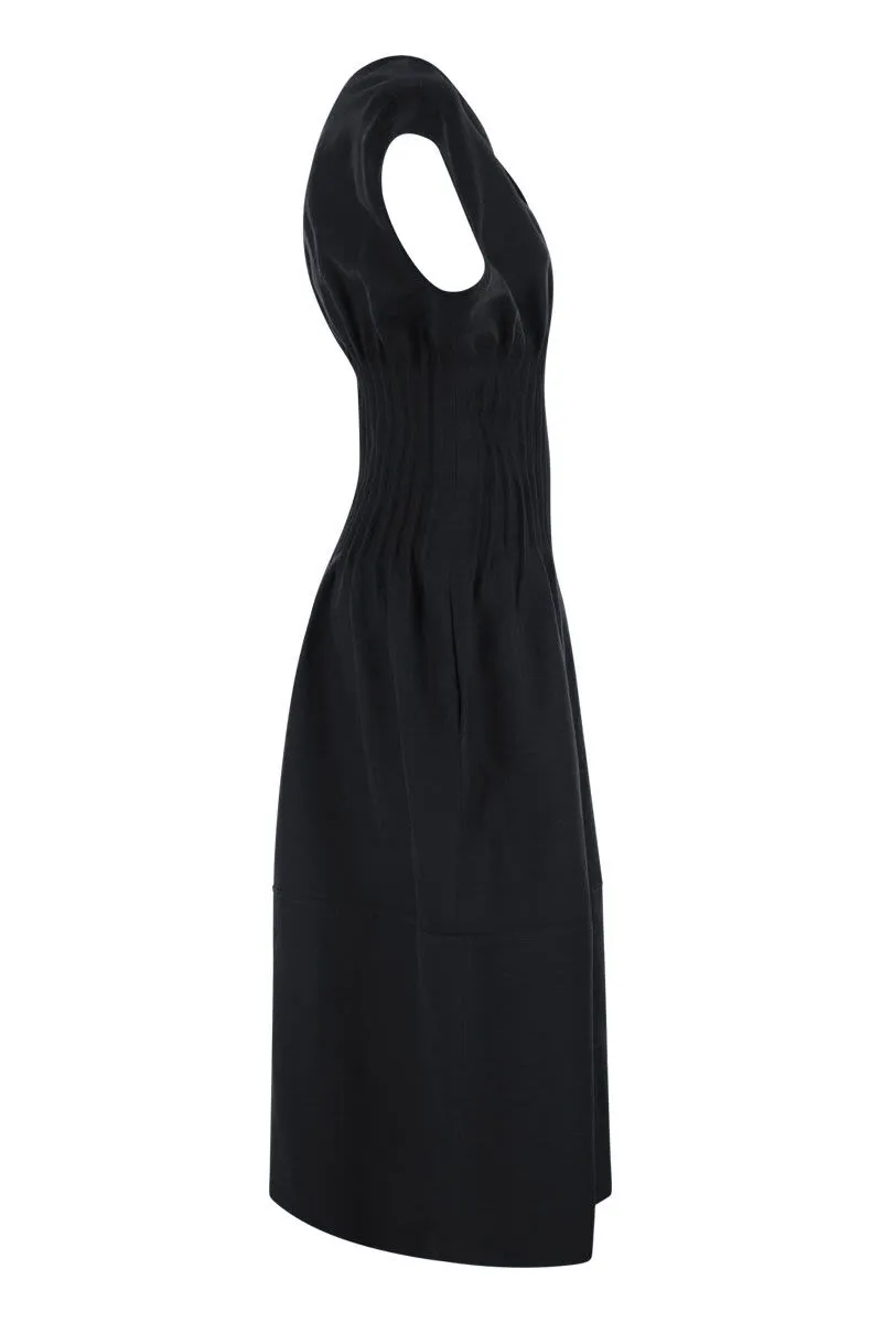 VISCOSE AND LINEN CORSET WAIST DRESS sold by Lord & Taylor product image thumbnail 3