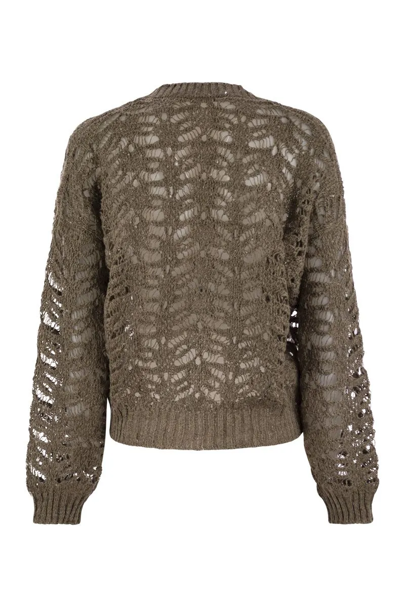 FOLIAGE LACE CARDIGAN IN LINEN AND SILK DIAMANTE sold by Lord & Taylor product image thumbnail 2