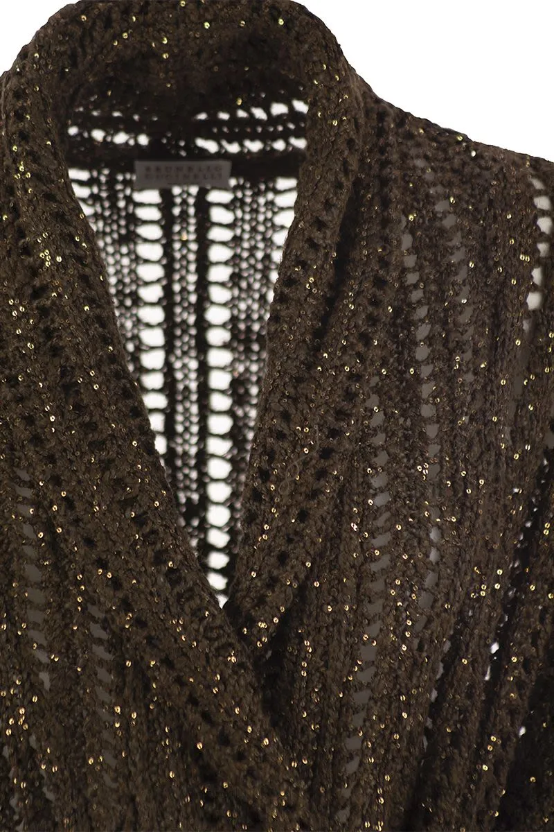 DAZZLING SILK AND LINEN PERFORATED RIB CARDIGAN sold by Lord & Taylor product image thumbnail 4