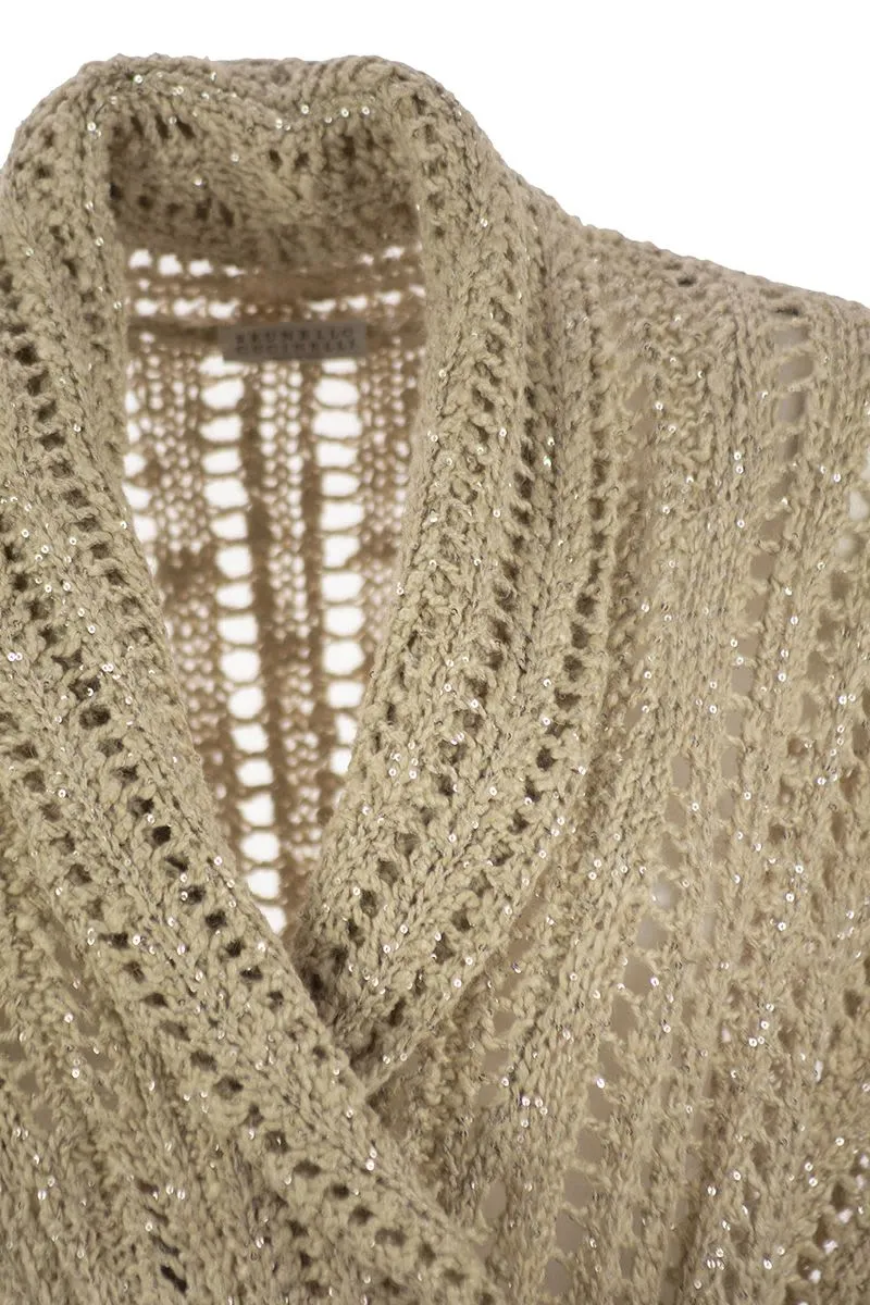 DAZZLING SILK AND LINEN PERFORATED RIB CARDIGAN sold by Lord & Taylor product image thumbnail 4