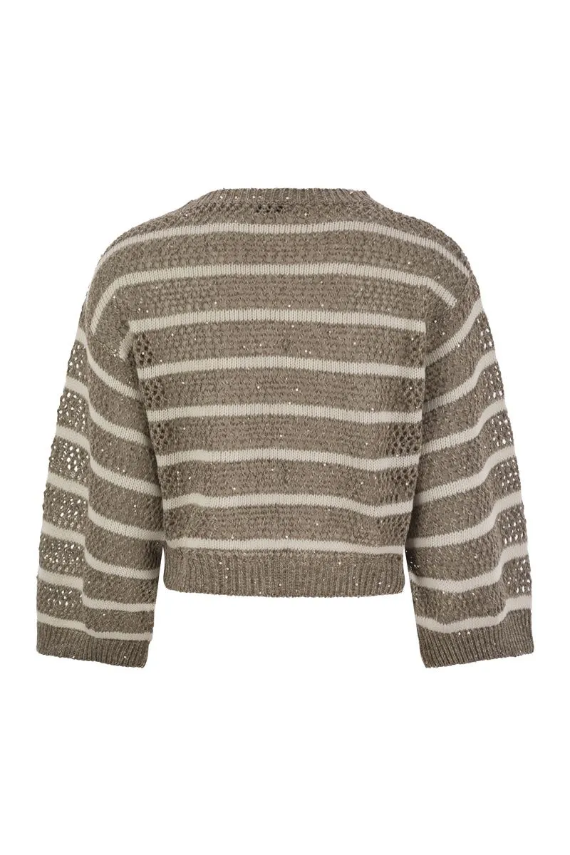 DAZZLING STRIPED NET LINEN JERSEY sold by Lord & Taylor product image thumbnail 2