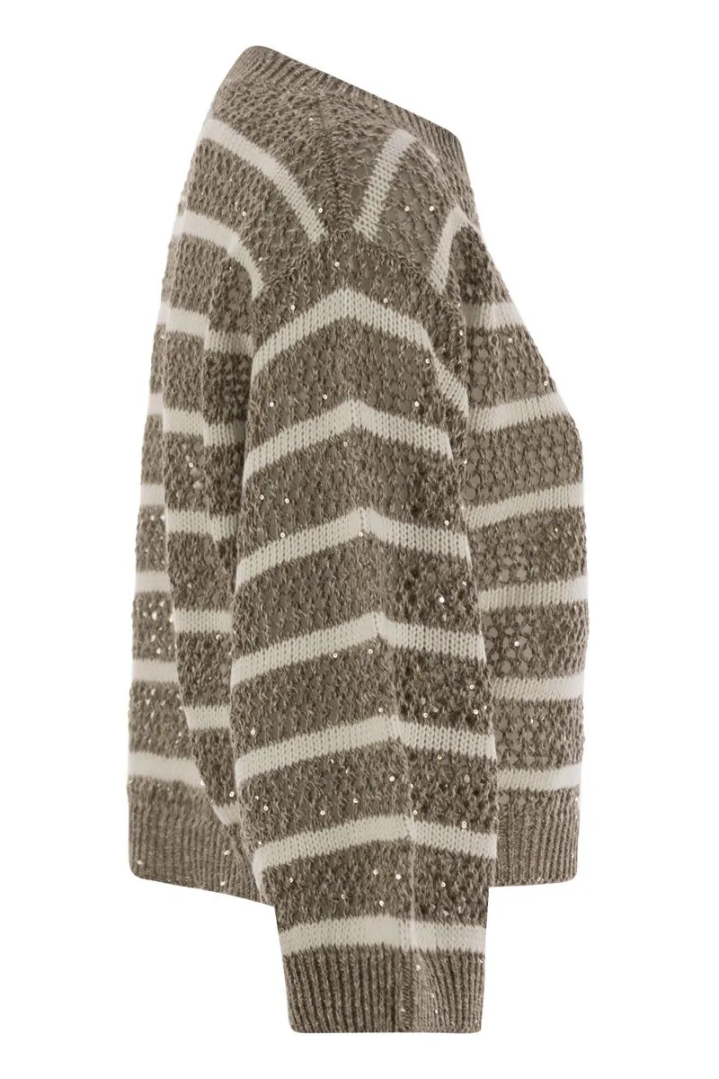 DAZZLING STRIPED NET LINEN JERSEY sold by Lord & Taylor product image thumbnail 3