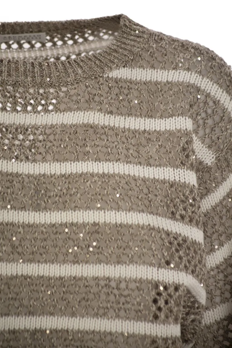 DAZZLING STRIPED NET LINEN JERSEY sold by Lord & Taylor product image thumbnail 4