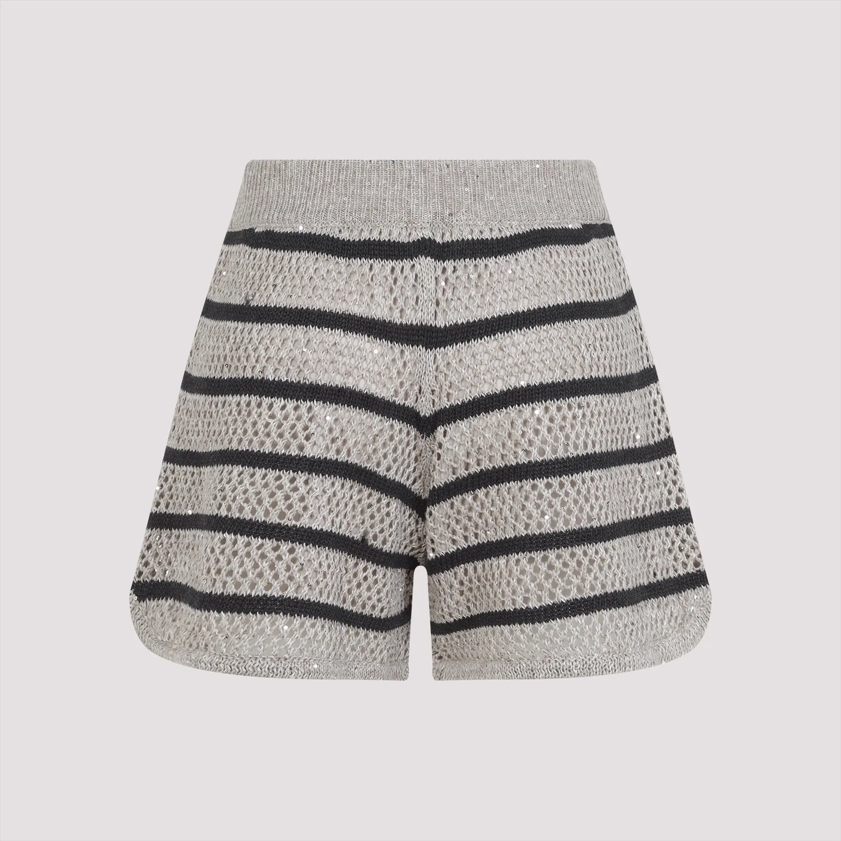DAZZLING STRIPED NET LINEN SHORTS sold by Lord & Taylor product image thumbnail 3
