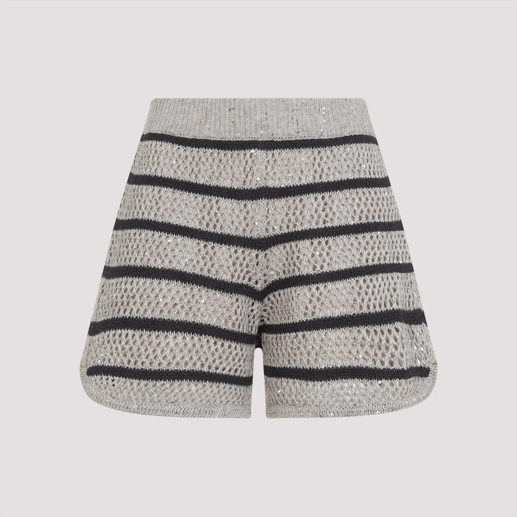 DAZZLING STRIPED NET LINEN SHORTS sold by Lord & Taylor product image thumbnail 2
