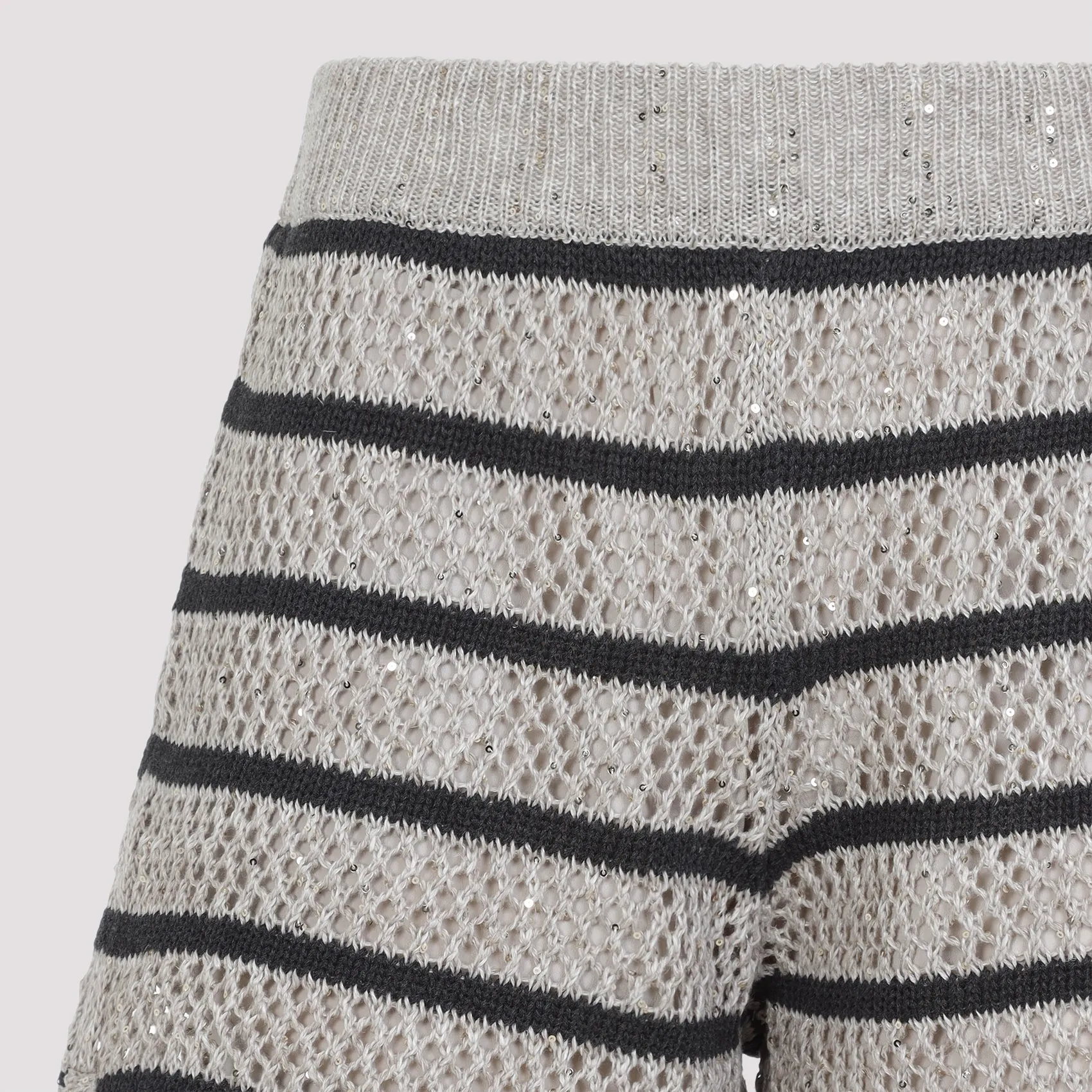 DAZZLING STRIPED NET LINEN SHORTS sold by Lord & Taylor product image thumbnail 4