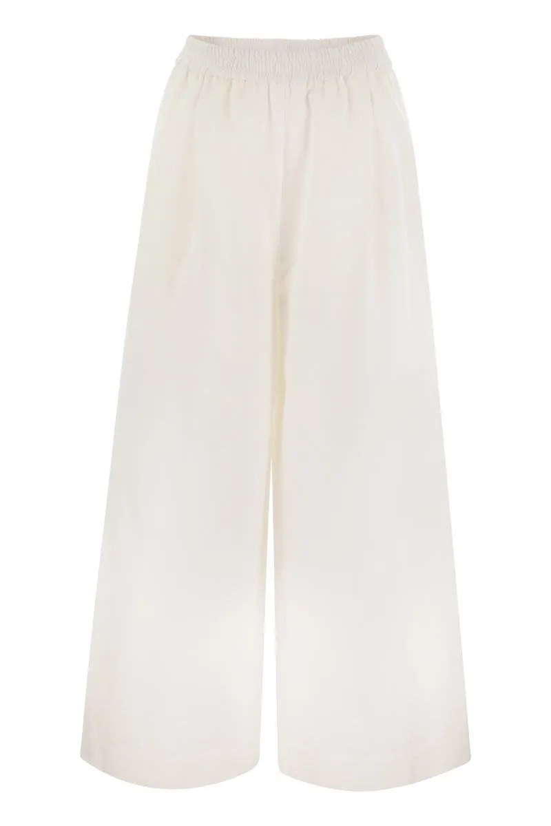 WIDE POPLIN TROUSERS sold by Lord & Taylor
