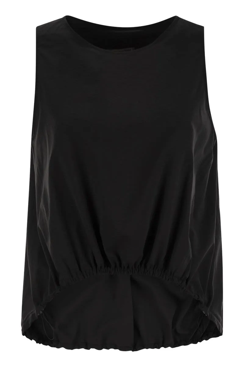 SLEEVELESS TOP IN TECH TRAIT sold by Lord & Taylor