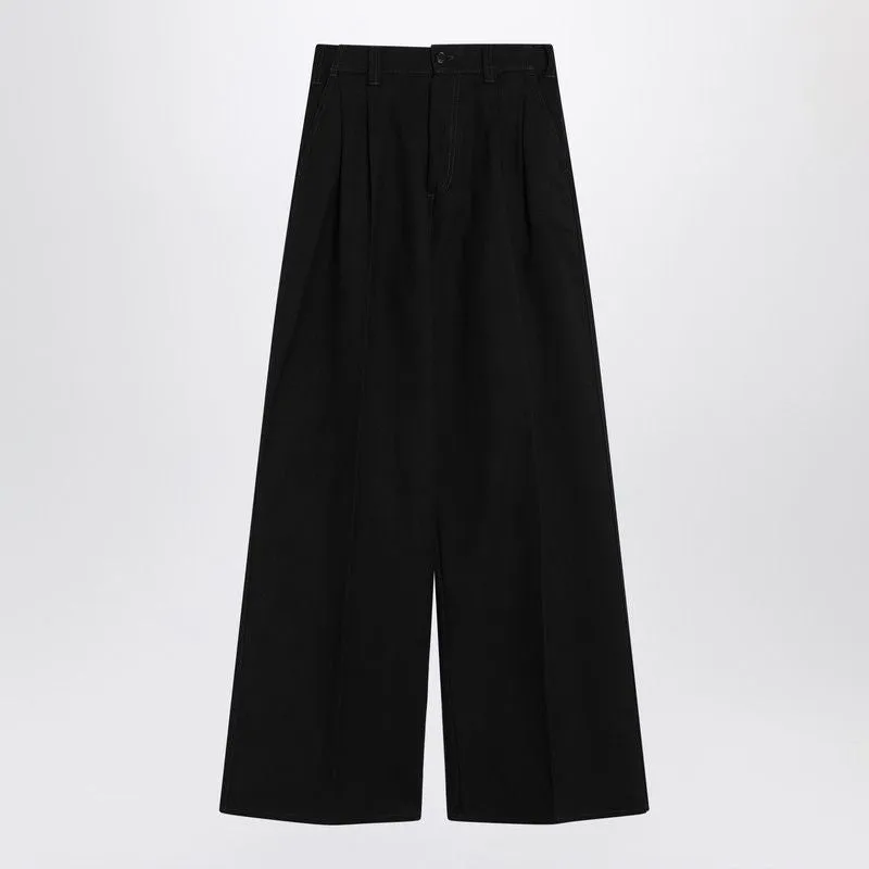 WIDE BLACK PANTS IN COTTON AND WOOL sold by Lord & Taylor