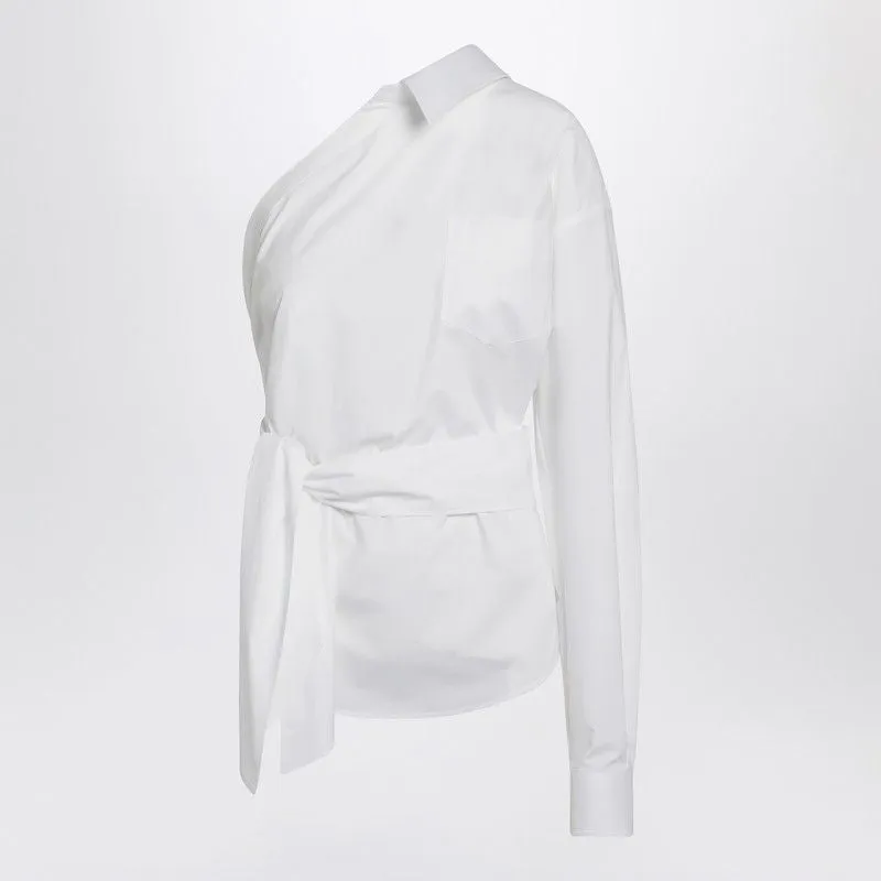 ONE-SHOULDER WHITE SHIRT WITH SASH sold by Lord & Taylor