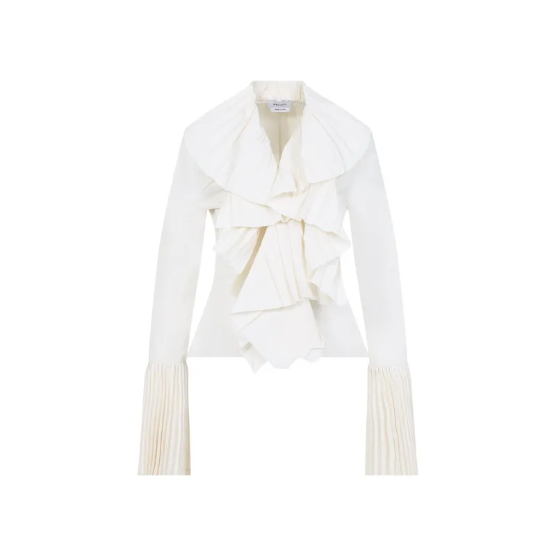IVORY PLEATED BLOUSE made by Alexander McQueen