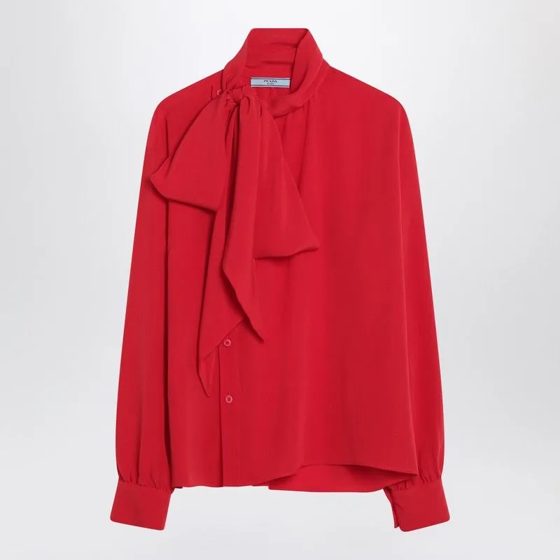 RED SILK BLOUSE WITH SCARF sold by Lord & Taylor