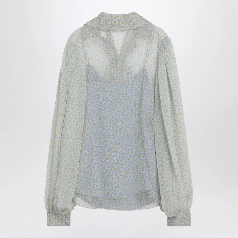 FLORAL PRINT CHIFFON SILK SHIRT sold by Lord & Taylor product image thumbnail 2