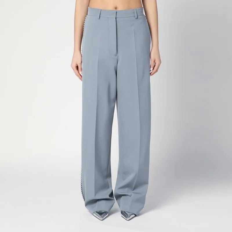 WIDE-LEG LIGHT GREY FALABELLA PANTS WITH CHAIN sold by Lord & Taylor